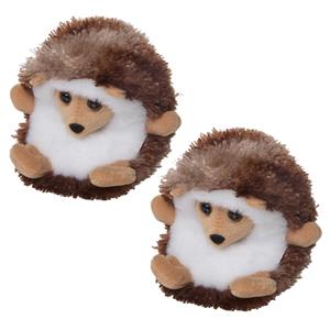 Nature Planet pluche kleine Egel knuffel - 2x - 13 cm - Dieren speelgoed -