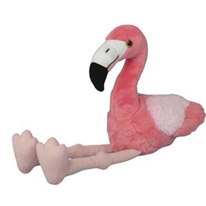 Nature Planet Knuffeldier Flamingo - zachte pluche stof - veel details - roze - 27 cm zittend -