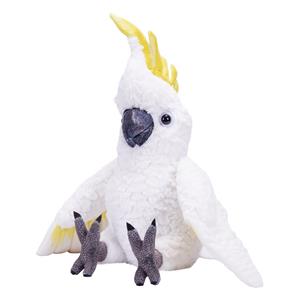 Wild Republic kaketoe vogel knuffel - wit - 30 cm - pluche - knuffeldieren - papegaaiachtigen -