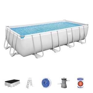 Bestway Power Steel Rectangular zwembad - 488 x 244 x 122 cm - met filterpomp en accessoires