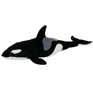 Knuffeldier orka - zachte pluche stof - veel details - zwart/wit - 54 cm -