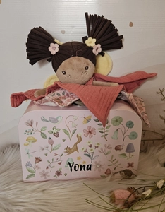 Geboortexpress.nl Little Dutch koffertje met knuffeldoekje Fairy EVI (met naam)