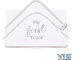 Vib Badcape Vib My First Towel Wit+zilver