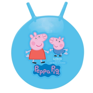 Lexibook Peppa Wutz opblaasbare springbal 45cm met pomp, blauw