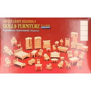 Bouwpakket poppenhuismeubels hout -
