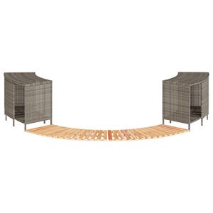 VidaXL Hottub-ombouw poly rattan massief acaciahout grijs