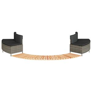 VidaXL Hottub-ombouw poly rattan massief acaciahout grijs