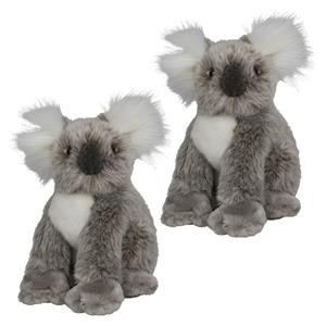 Nature Planet 2x stuks pluche koala beer knuffel 18 cm -