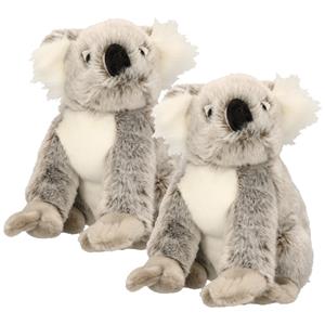 Nature Planet 2x stuks pluche knuffel koala 25 cm -