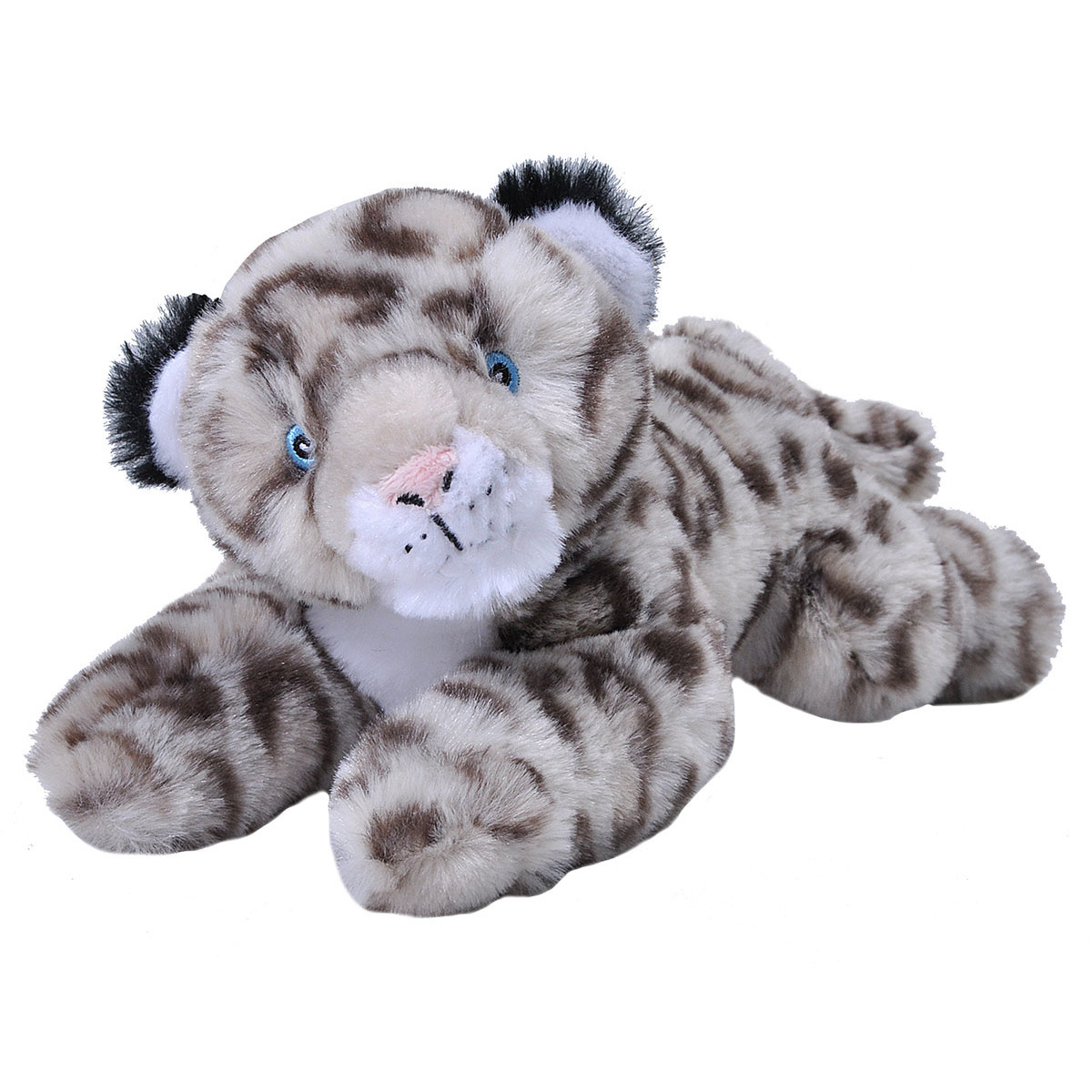 Wild Republic Pluche knuffel sneeuw luipaard - zachte stof - grijs - 25 cm - Dieren knuffels - Cadeau -
