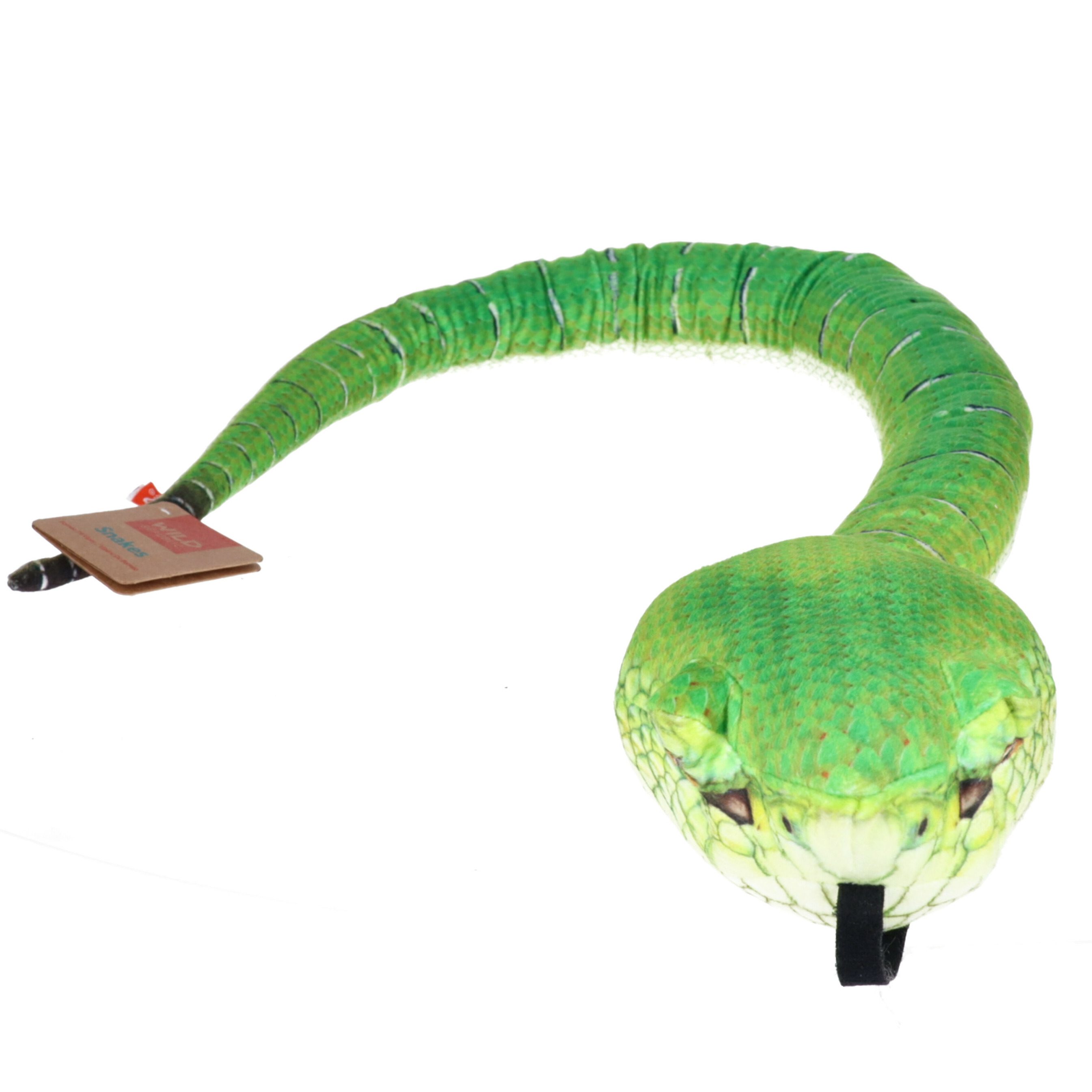Wild Republic Wild Repbulic Groefkopadder knuffel - groen - 137 cm - pluche - knuffeldier - slangen -