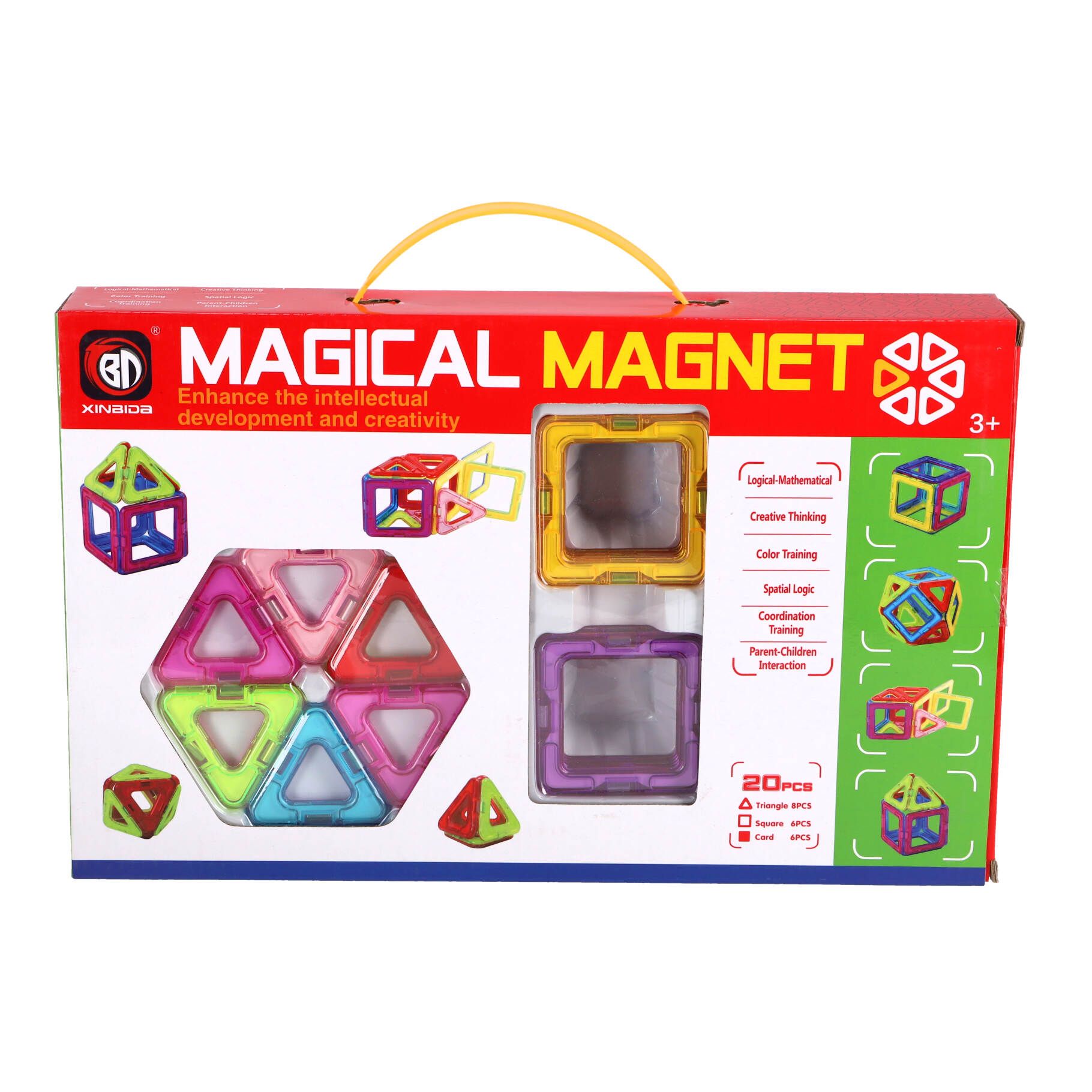 Top1Toys Magnetische tegels diverse vormen 20 delig 6,5 Cm