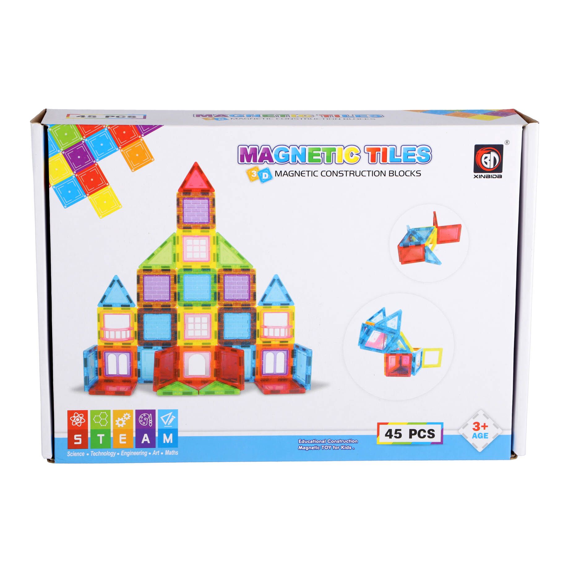 Top1Toys Magnetische tegels 45 delig 6,5 cm