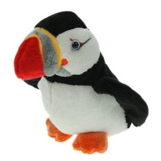 Cornelissen Pluche papegaaiduiker/puffin zeevogel knuffel - 15 cm - speelgoed zeedieren -