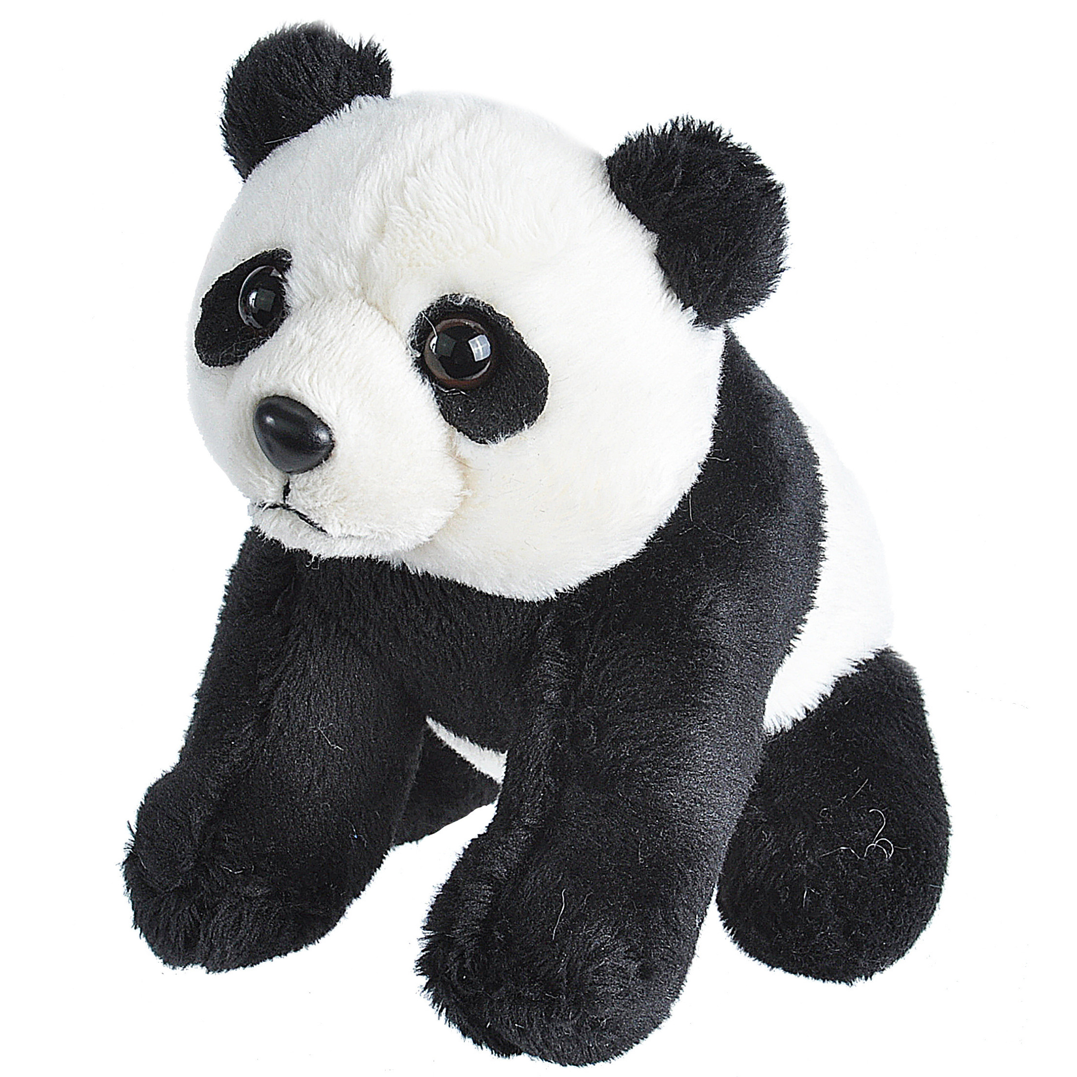 Wild Republic panda knuffel - 13 cm - zwart/wit - Pluche - knuffeldieren - pandabeer -