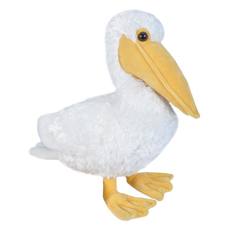Wild Republic pelikaan knuffel - 30 cm - wit - pluche - vogels - knuffeldieren -