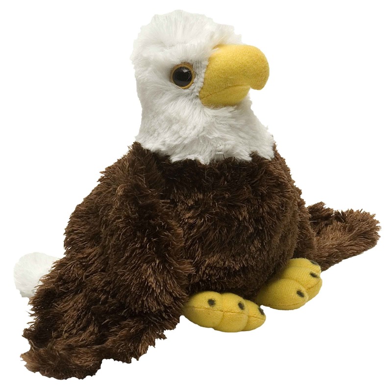 Wild Republic Pluche Amerikaanse zeearend - vogel knuffel - 18 cm - vogels -
