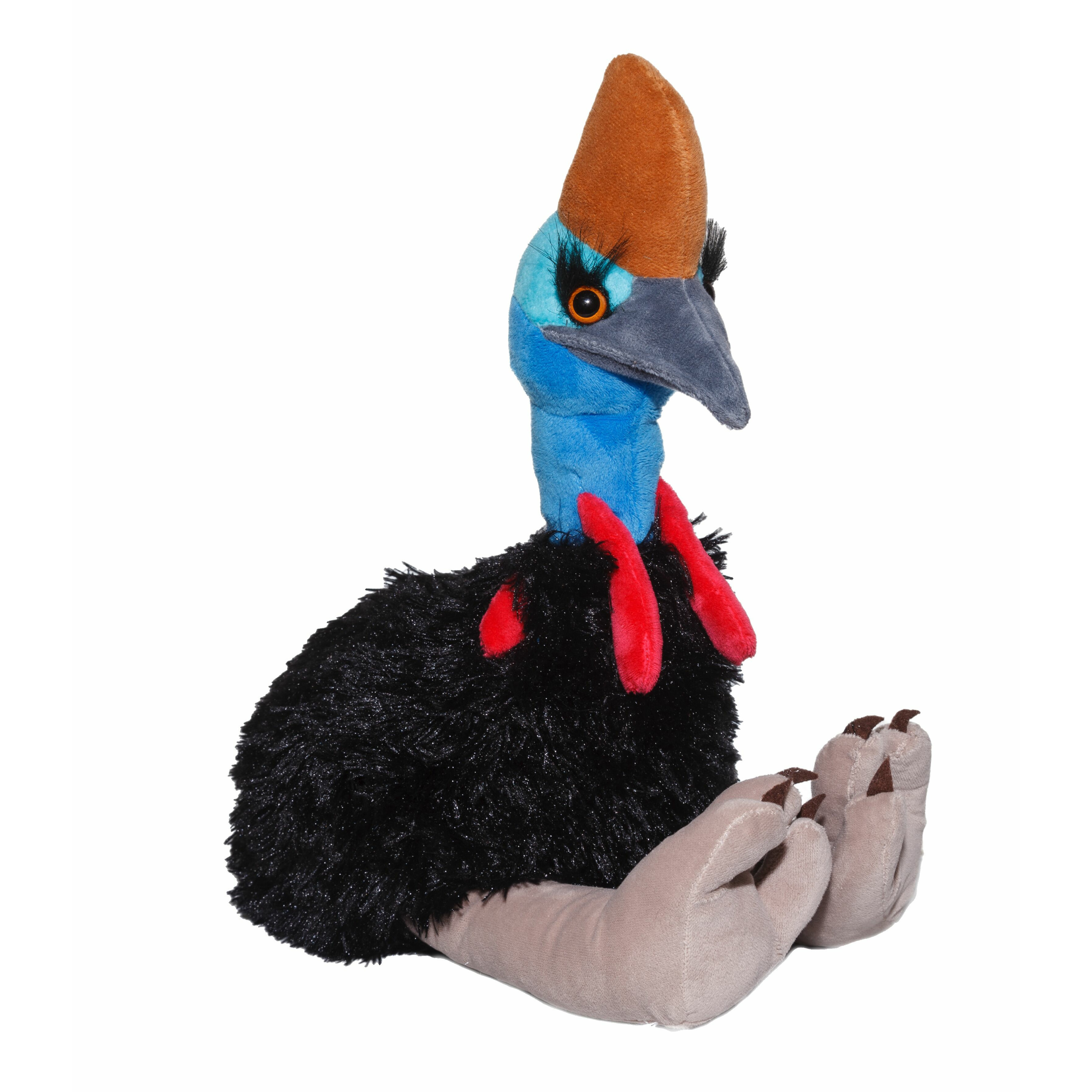 Wild Republic kassuaris/Emoe knuffel - Pluche - 30 cm - zwart/blauw - Australische dieren -