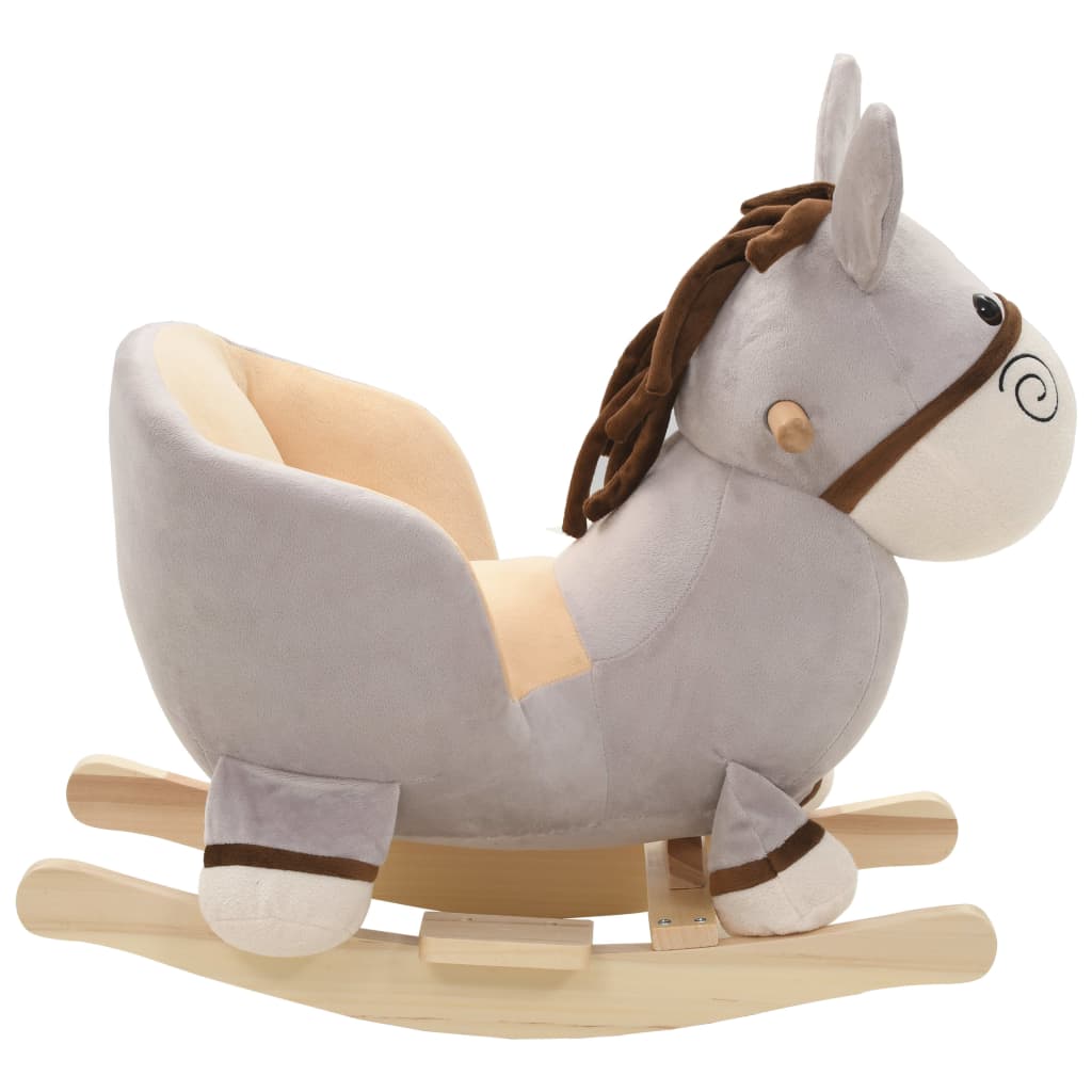 vidaXL Hobbeldier aap met rugleuning 60x32x55 cm pluche grijs