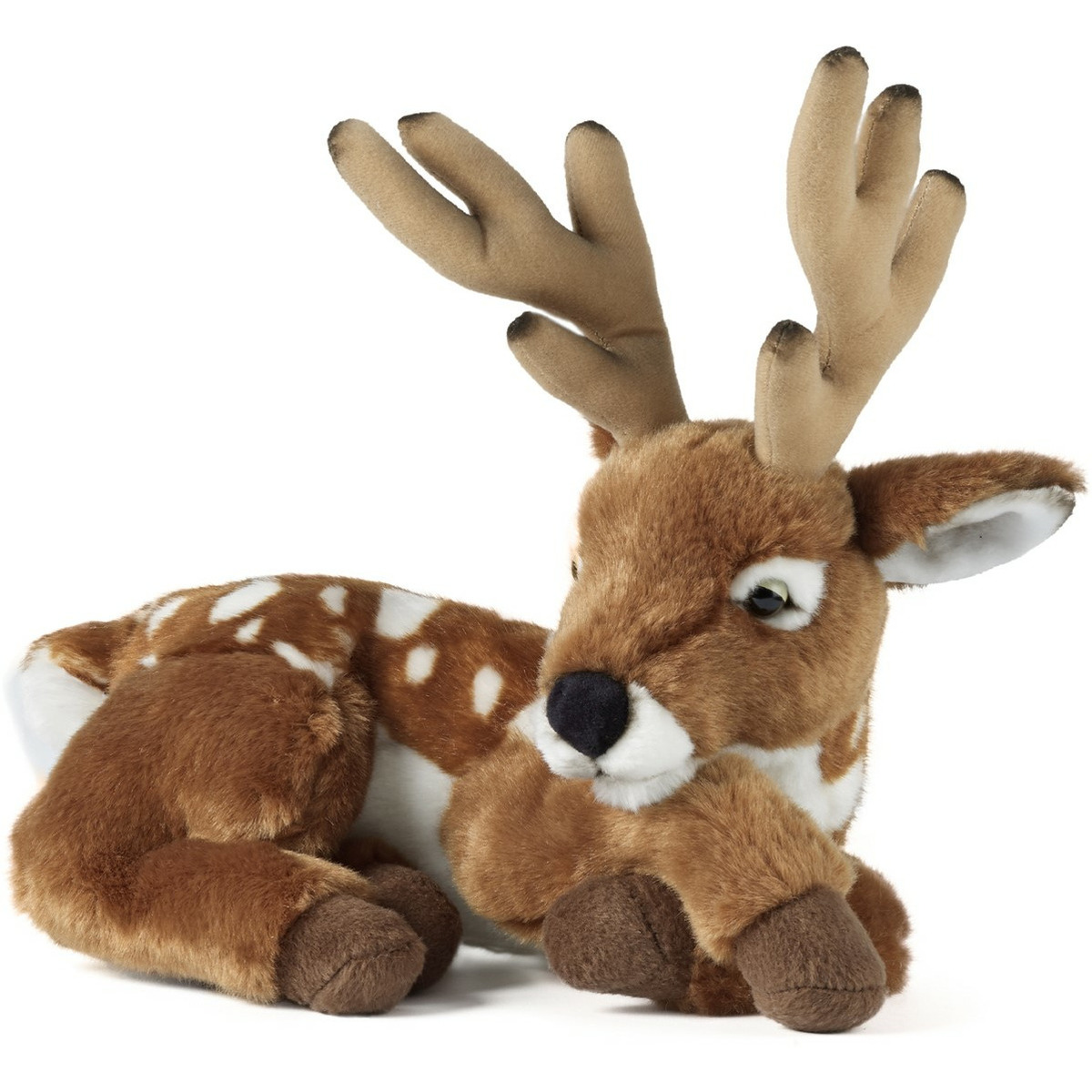 Living Nature  Pluche hert met gewei - bruin - knuffel - 29 cm - speelgoed -