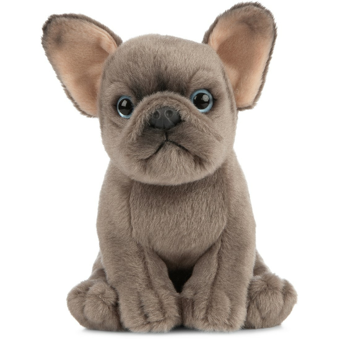 Living Nature Pluche Franse Bulldog - grijs - hond/honden - 15 cm - knuffel - speelgoed -