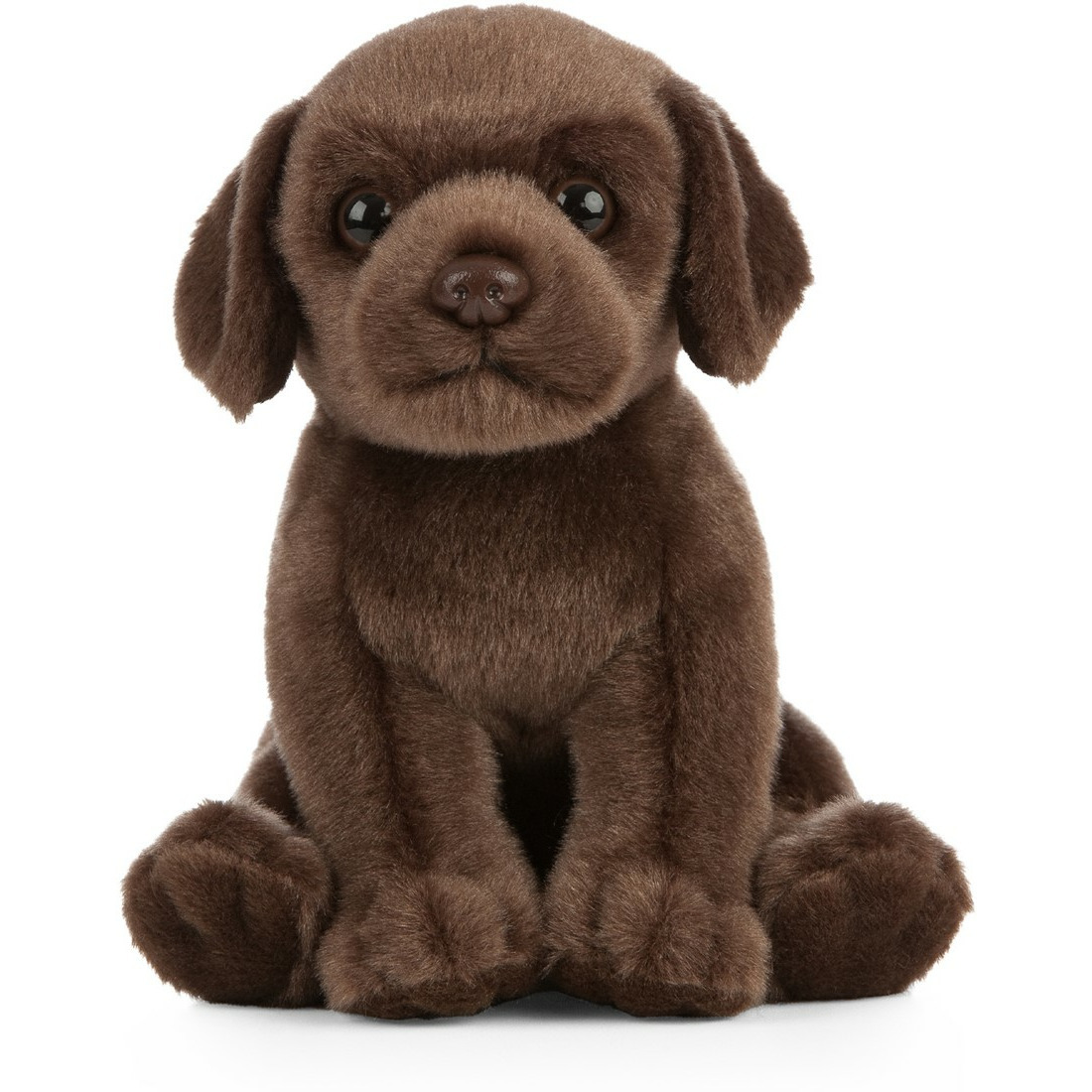 Living Nature Pluche Labrador - bruin - 16 cm - hond/honden - knuffel - speelgoed -