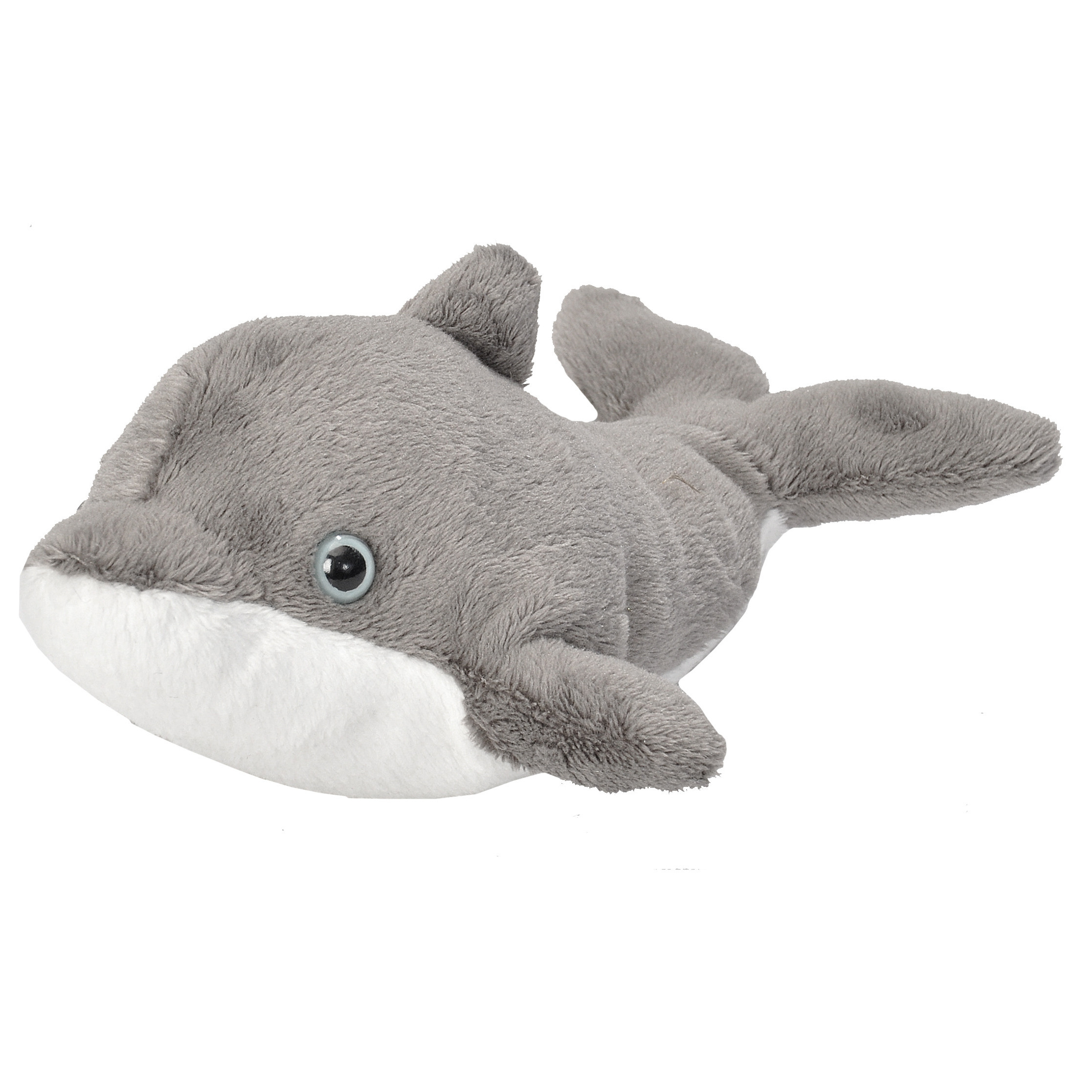 Wild Republic Knuffel dolfijn - grijs - 13 cm - pluche - knuffeldier - dolfijnenknuffel -
