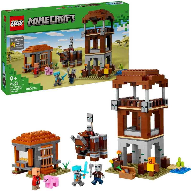 LEGO Minecraft - De Plunderaar buitenpost en Verwoester Constructiespeelgoed