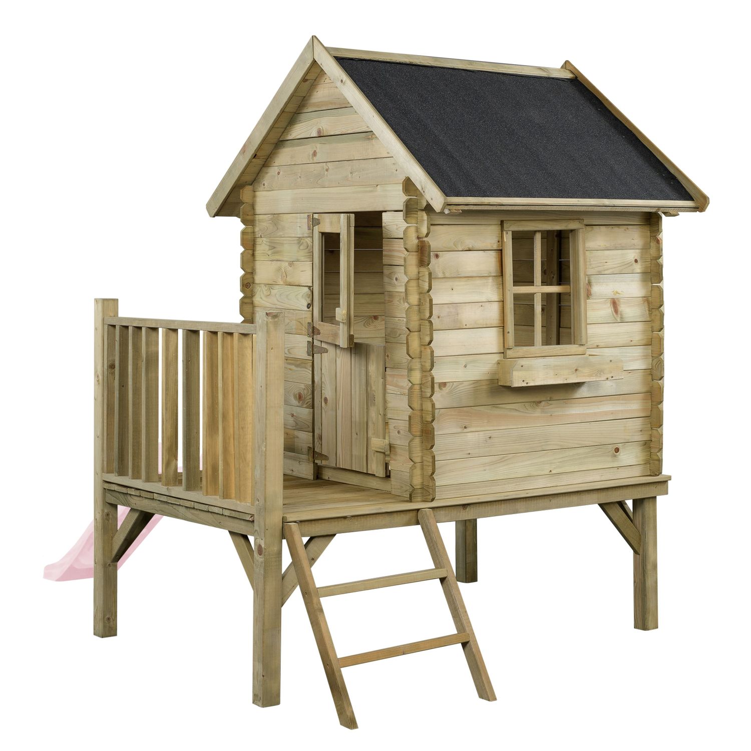 Swing King Swingking Speelhuisje Camilla Met Glijbaan Pastel Roze