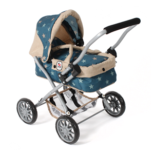 Bayer Chic 2000 Kleine Poppenwagen Smarty - Stars Turquoise Beige
