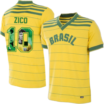 Sportus.nl Brazilië Retro Voetbalshirt 1984 + Zico 10 (Photo Style)
