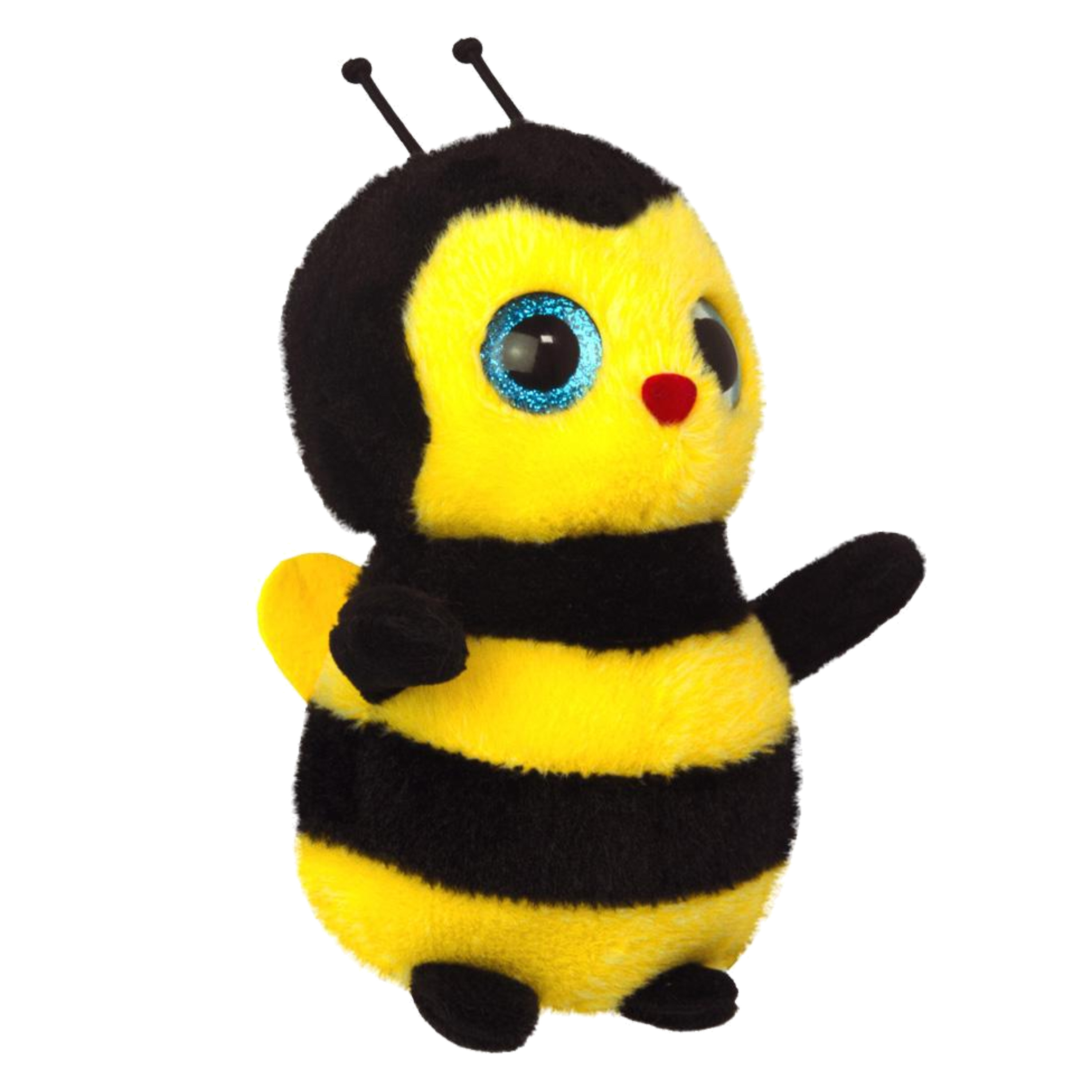 Pluche Bijen knuffel - geel zwart - bijen knuffeldier - 17 cm -