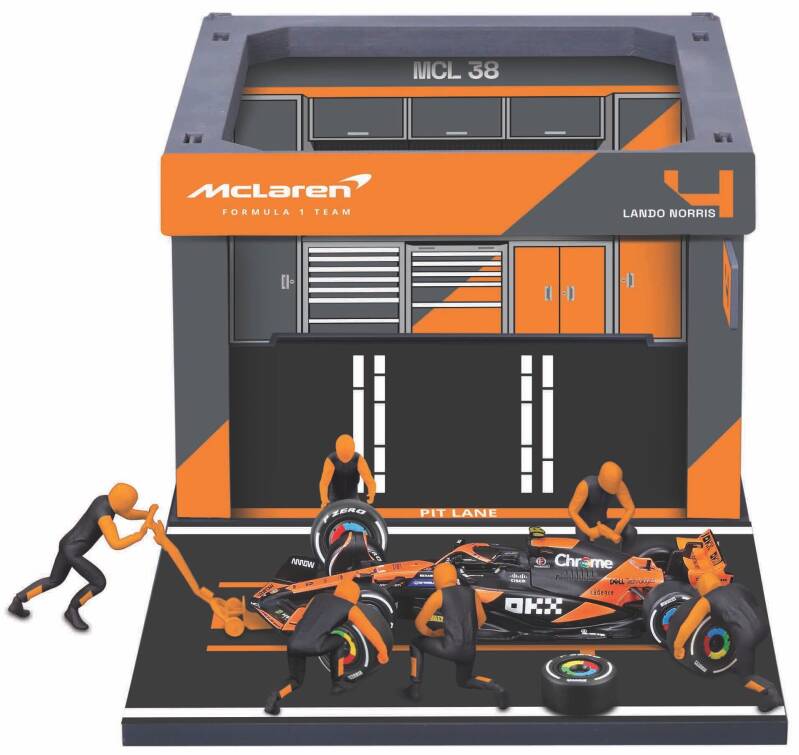 Brinic Modelcars Bburago McLaren MCL38 Lando Norris pit stop set