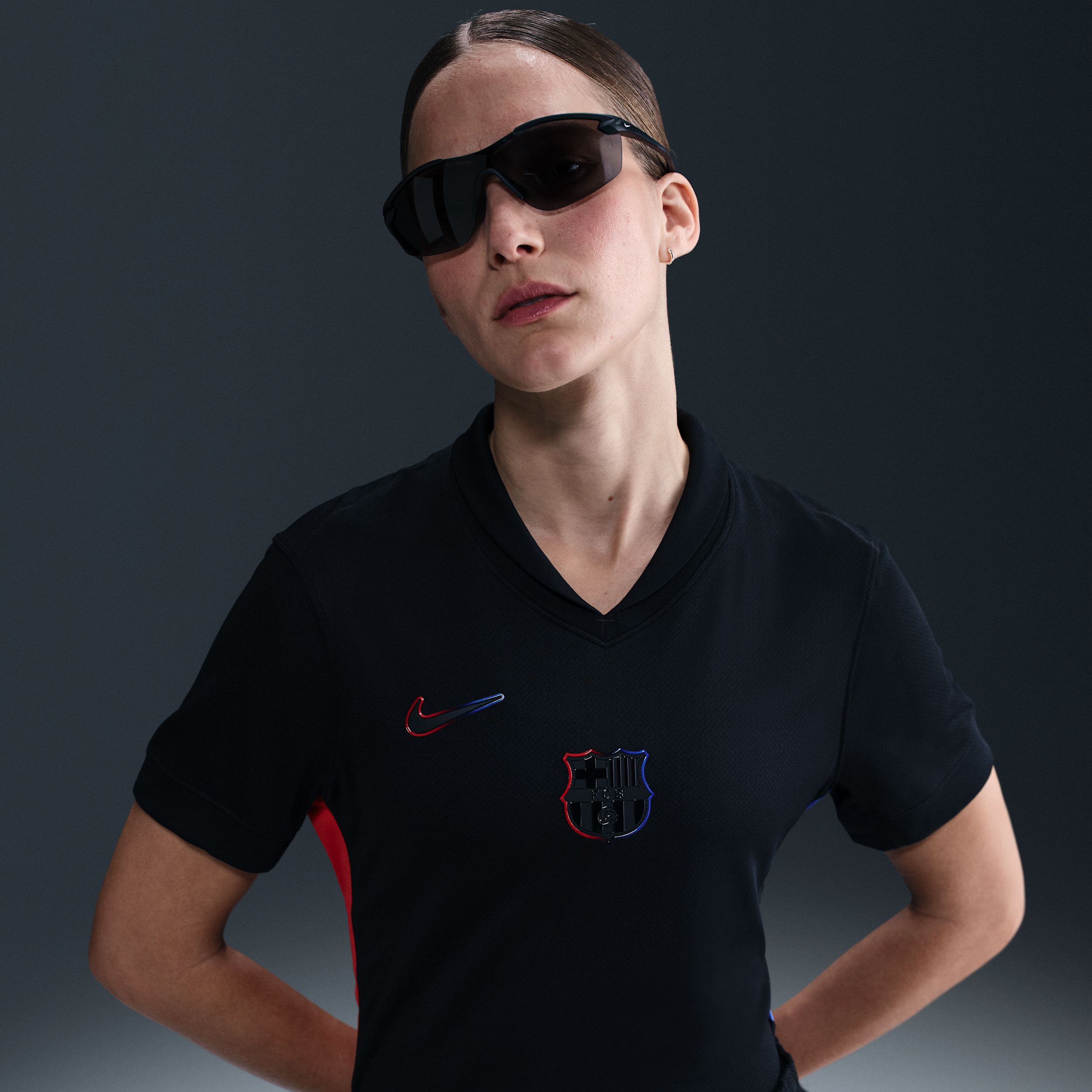 Nike FC Barcelona 2024/25 Stadium Uit  Dri-FIT replicavoetbalshirt voor dames - Zwart