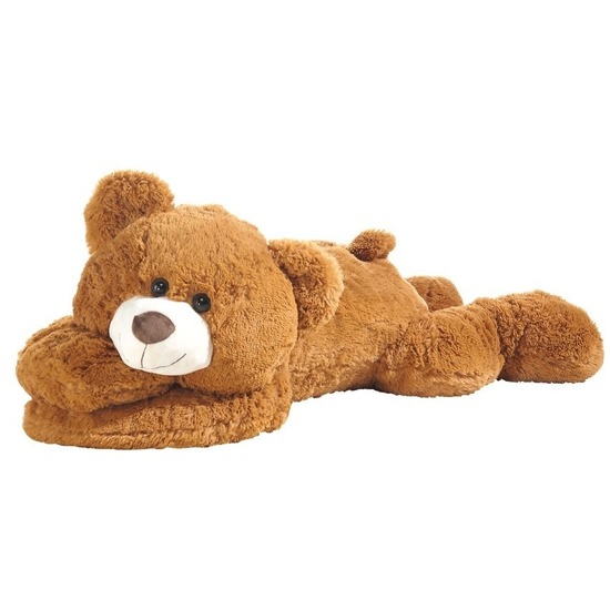 Heunec Knuffel - beer - groot - lichtbruin - liggend - 120 cm -