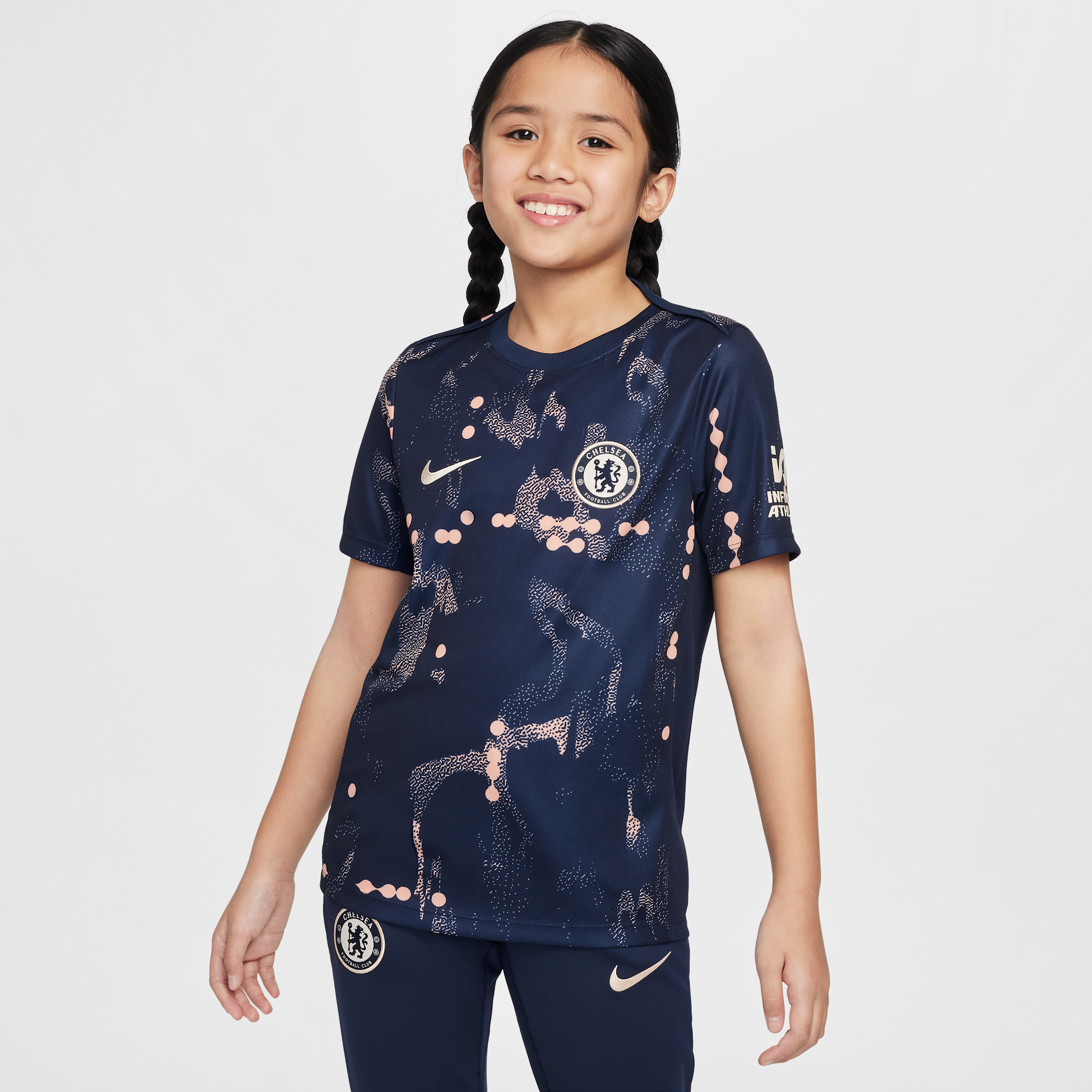 Nike Chelsea FC Academy Pro SE  Dri-FIT warming-uptop met korte mouwen voor kids - Blauw