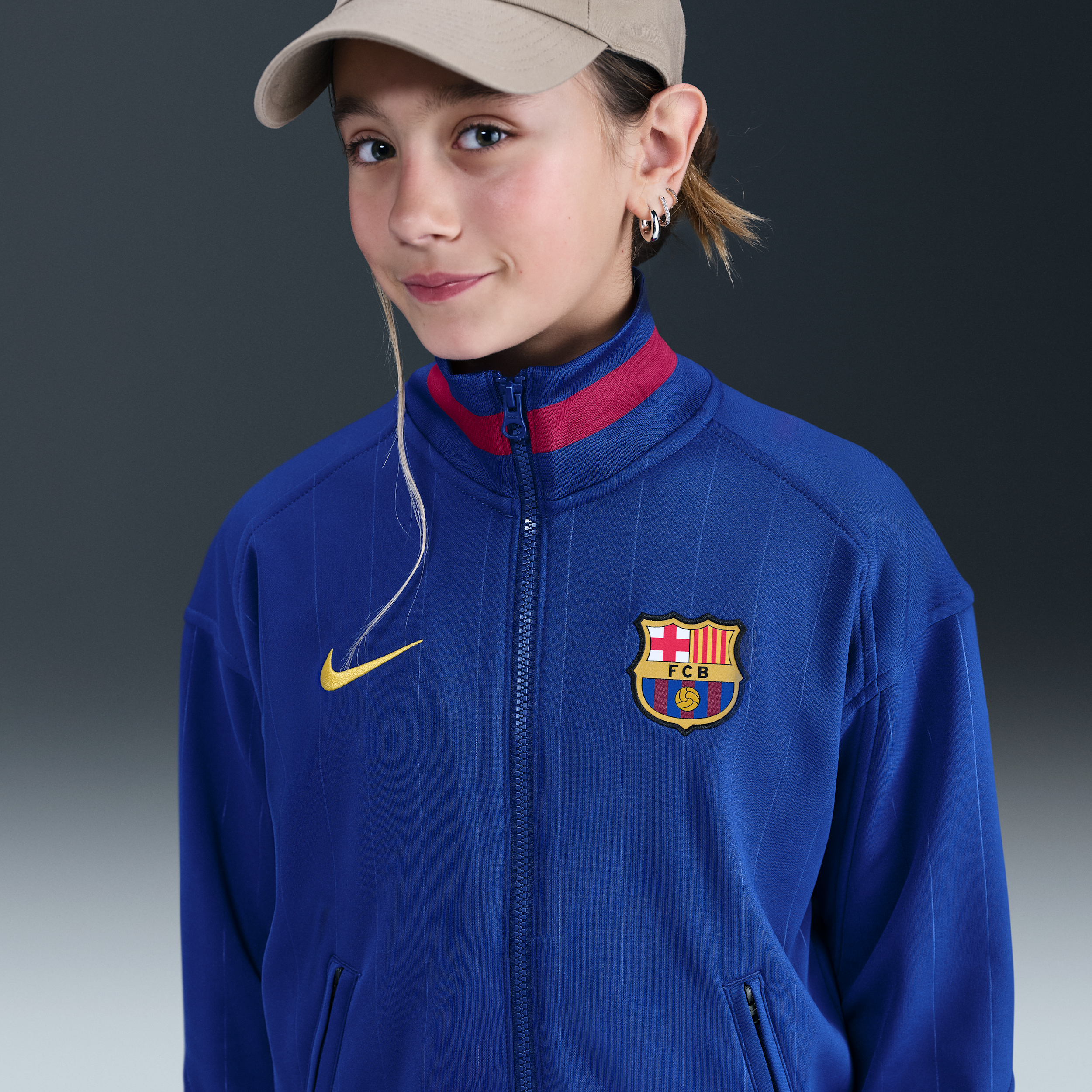 Nike FC Barcelona Academy Pro Thuis  Dri-FIT Anthem voetbaljack voor kids - Blauw