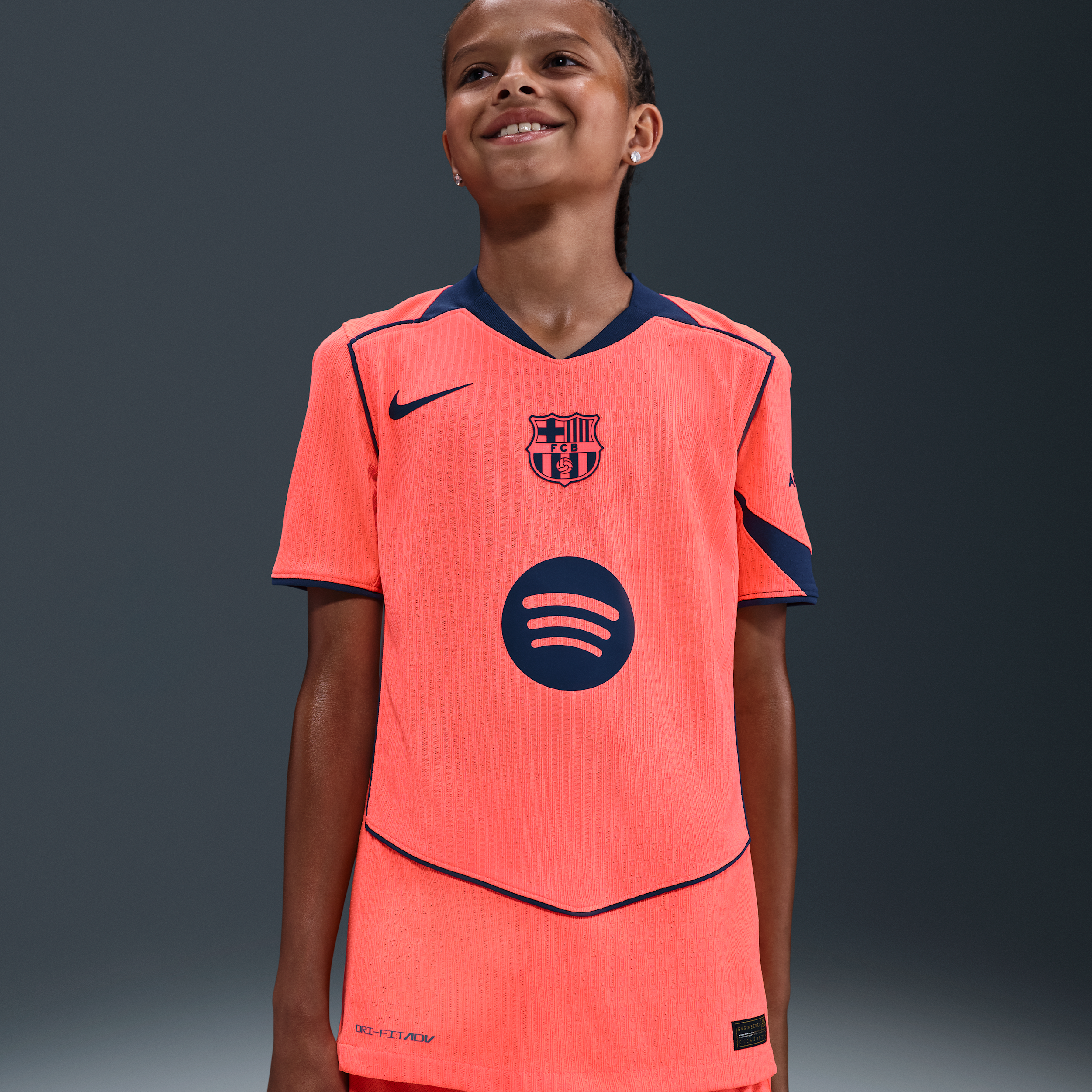 Nike FC Barcelona 2025/26 Match Derde  Total 90 authentiek voetbalshirt met Dri-FIT ADV voor kids - Oranje