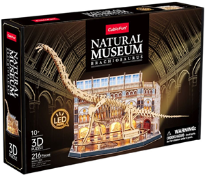 CubicFun 3D Puzzel - Natural Museum Brachiosaurus Hout LED (216 stukjes)