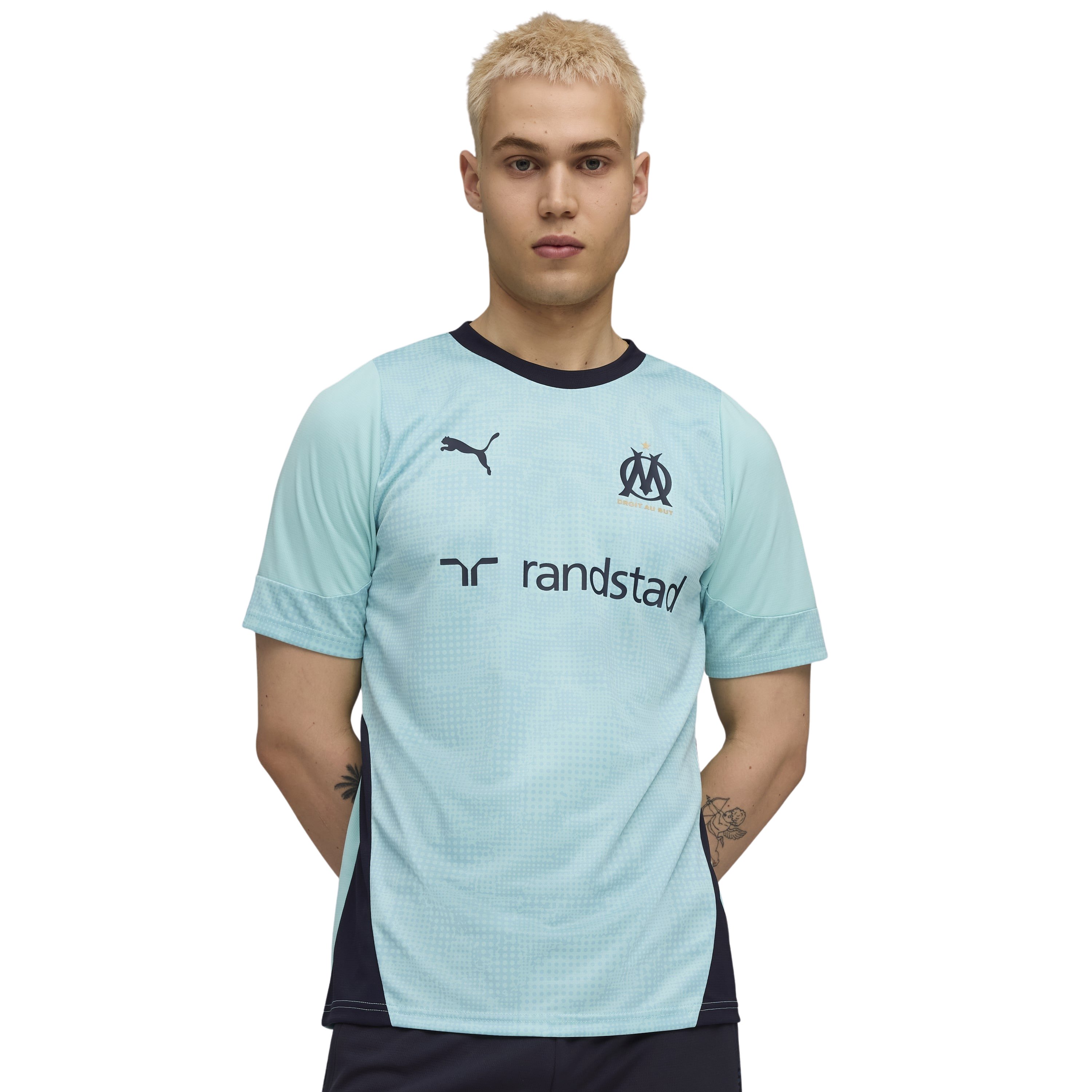 Olympique Marseille Trainingsshirt 2025-2026 Lichtblauw Donkerblauw