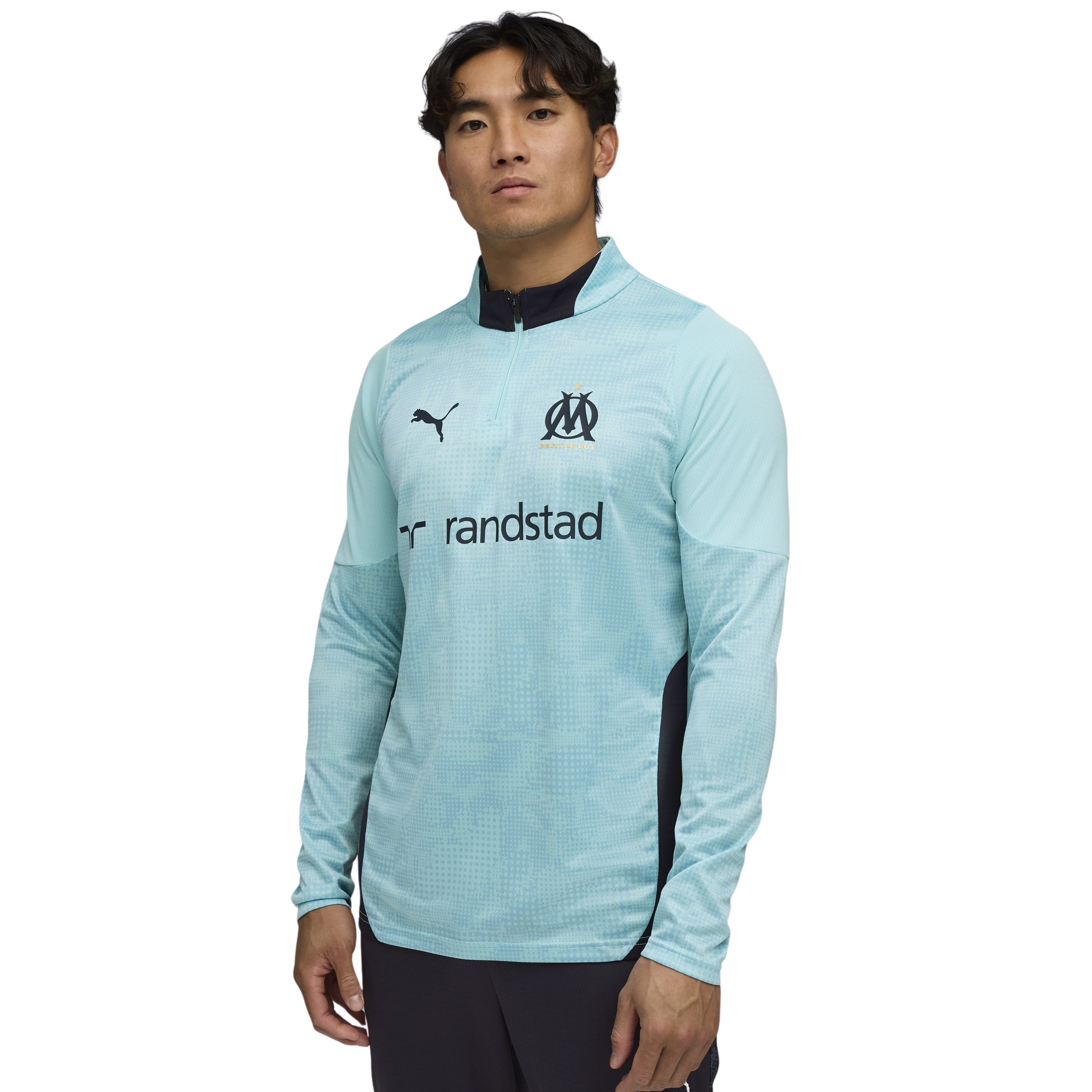 Olympique Marseille Trainingstrui 1/4-Zip 2025-2026 Lichtblauw Donkerblauw