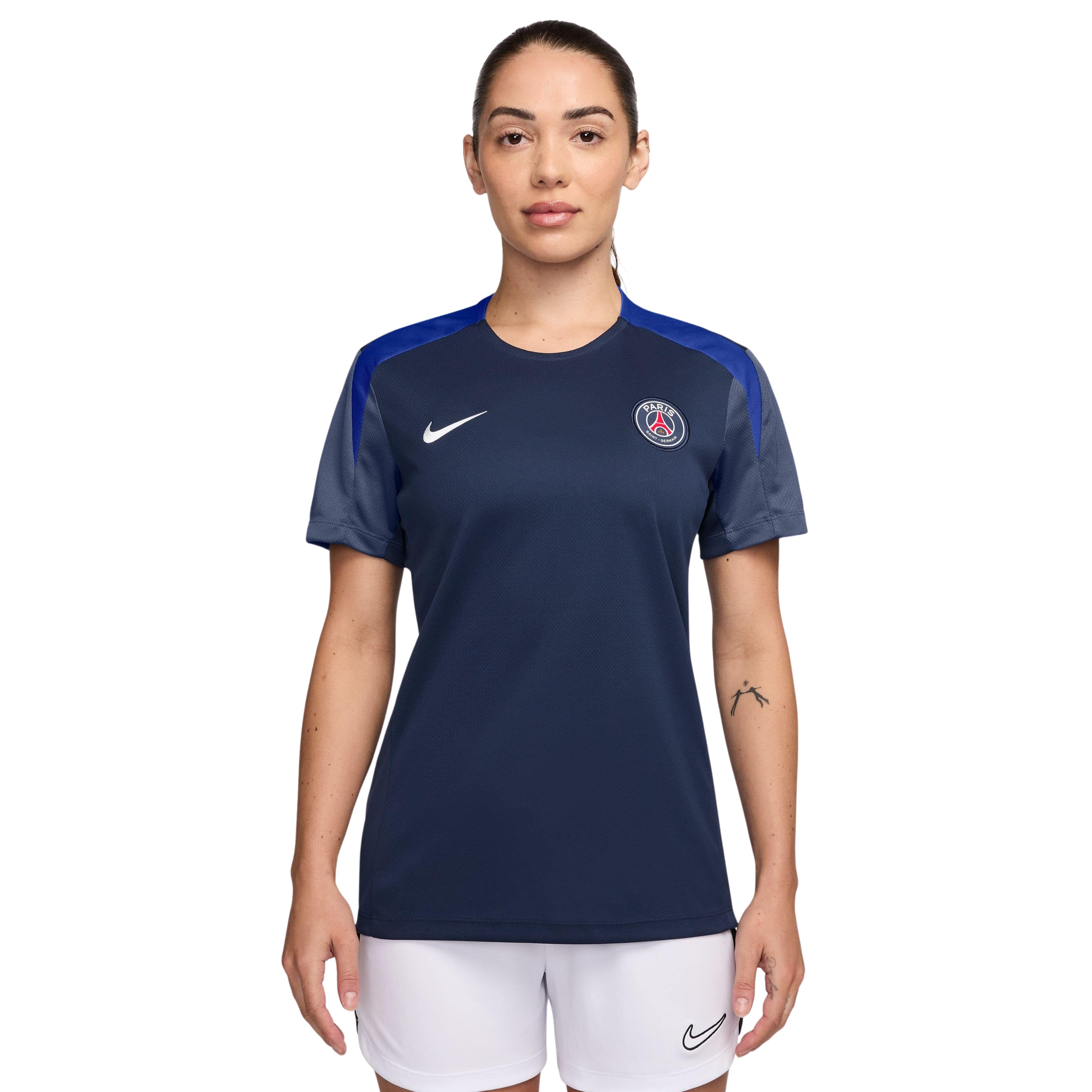 Paris Saint-Germain Strike Trainingsshirt 2025-2026 Dames Donkerblauw Blauw Wit