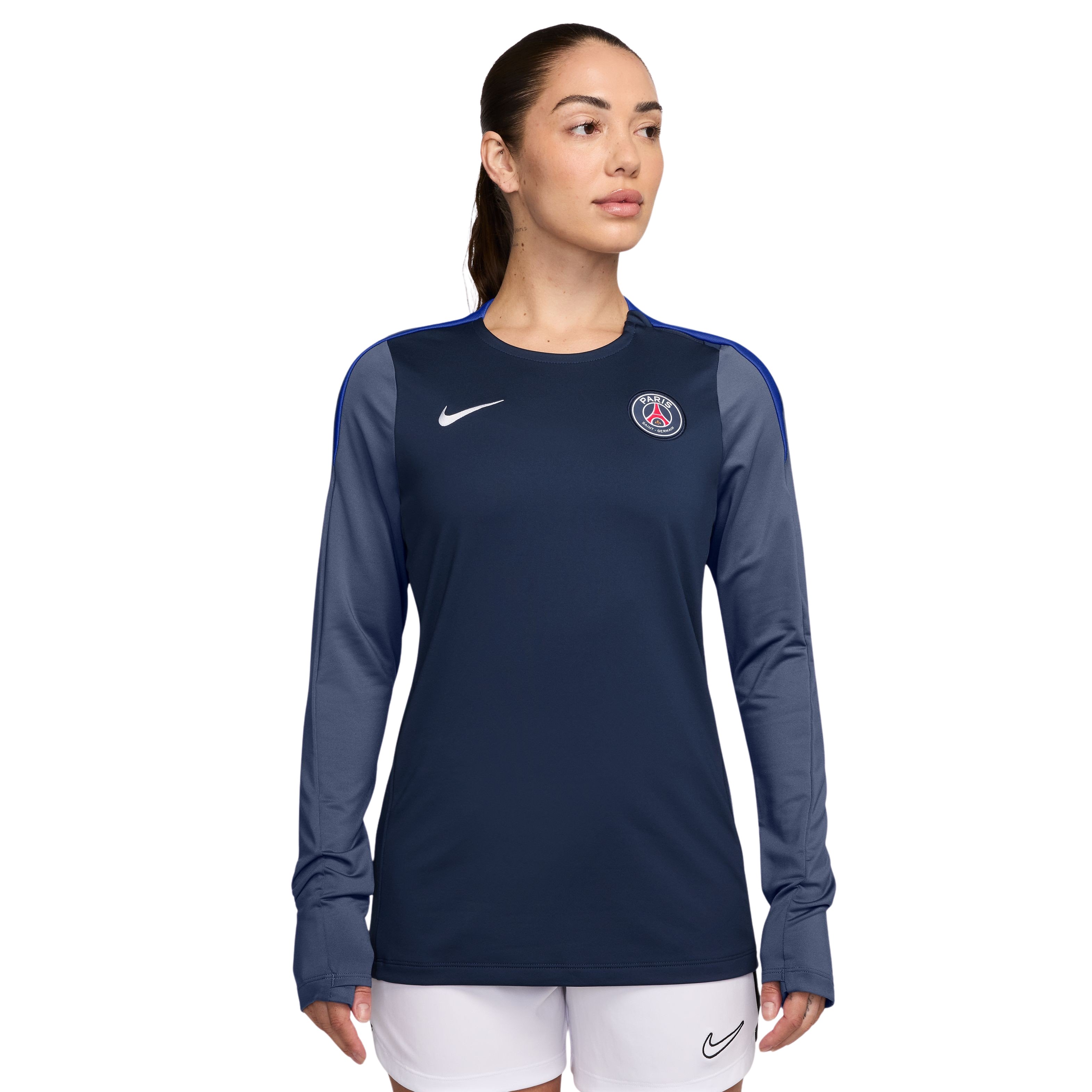 Paris Saint-Germain Strike Crew Sweater 2025-2026 Dames Donkerblauw Blauw Wit