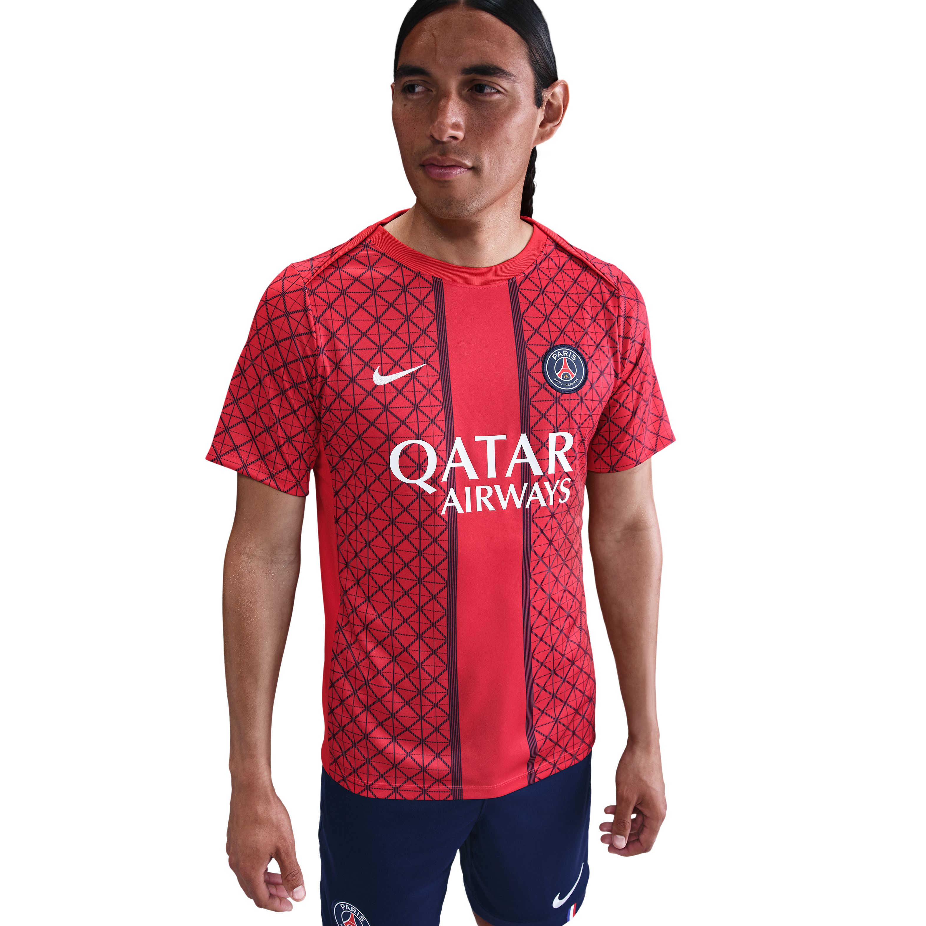 Paris Saint-Germain Pre-Match Trainingsshirt 2025-2026 Rood Zwart Wit