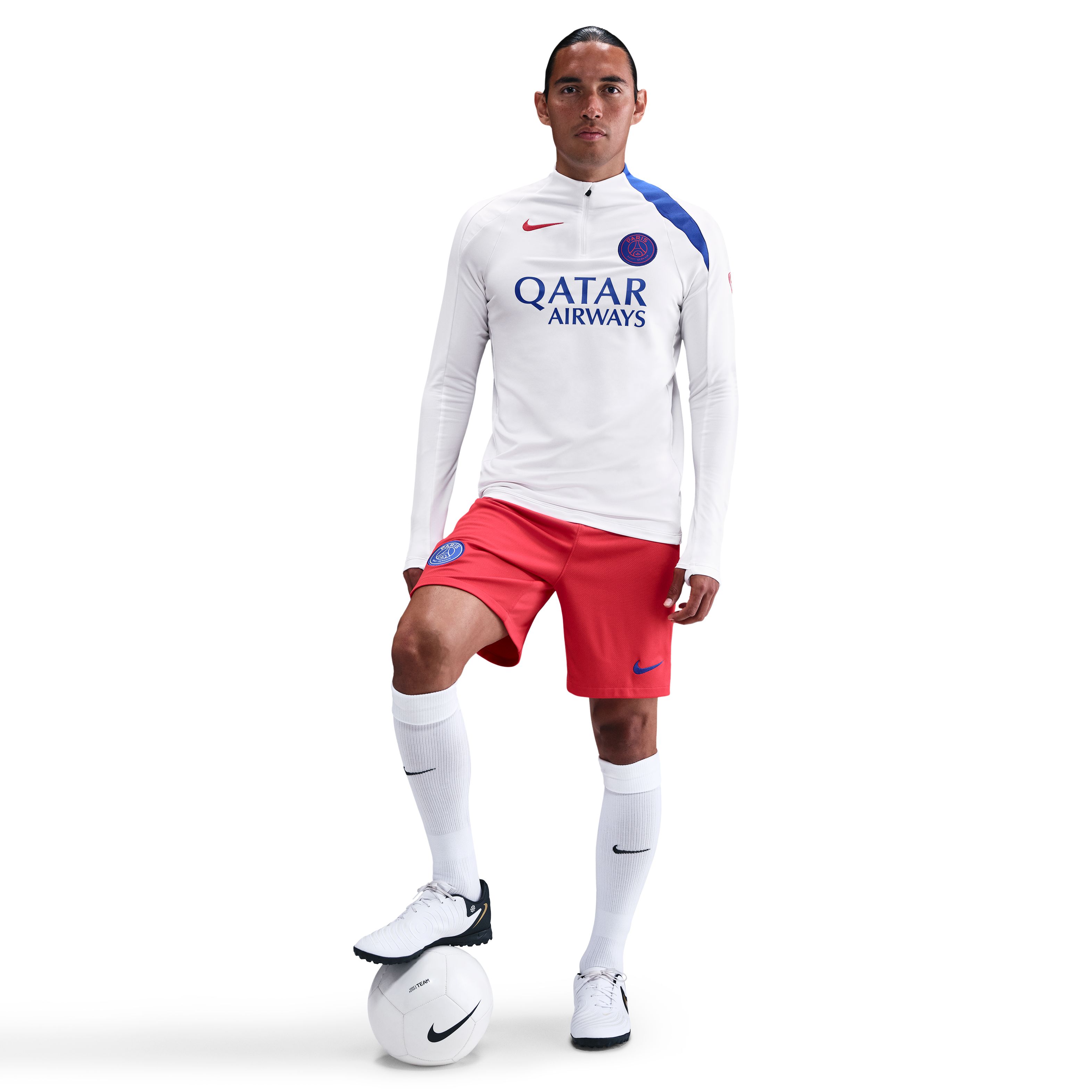 Nike Paris Saint-Germain Strike Trainingstrui 1/4-Zip 2025-2026 Wit Blauw Rood