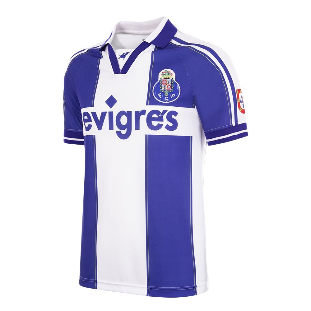 FC Porto 1998-99 Retro Voetbalshirt Blauw Wit