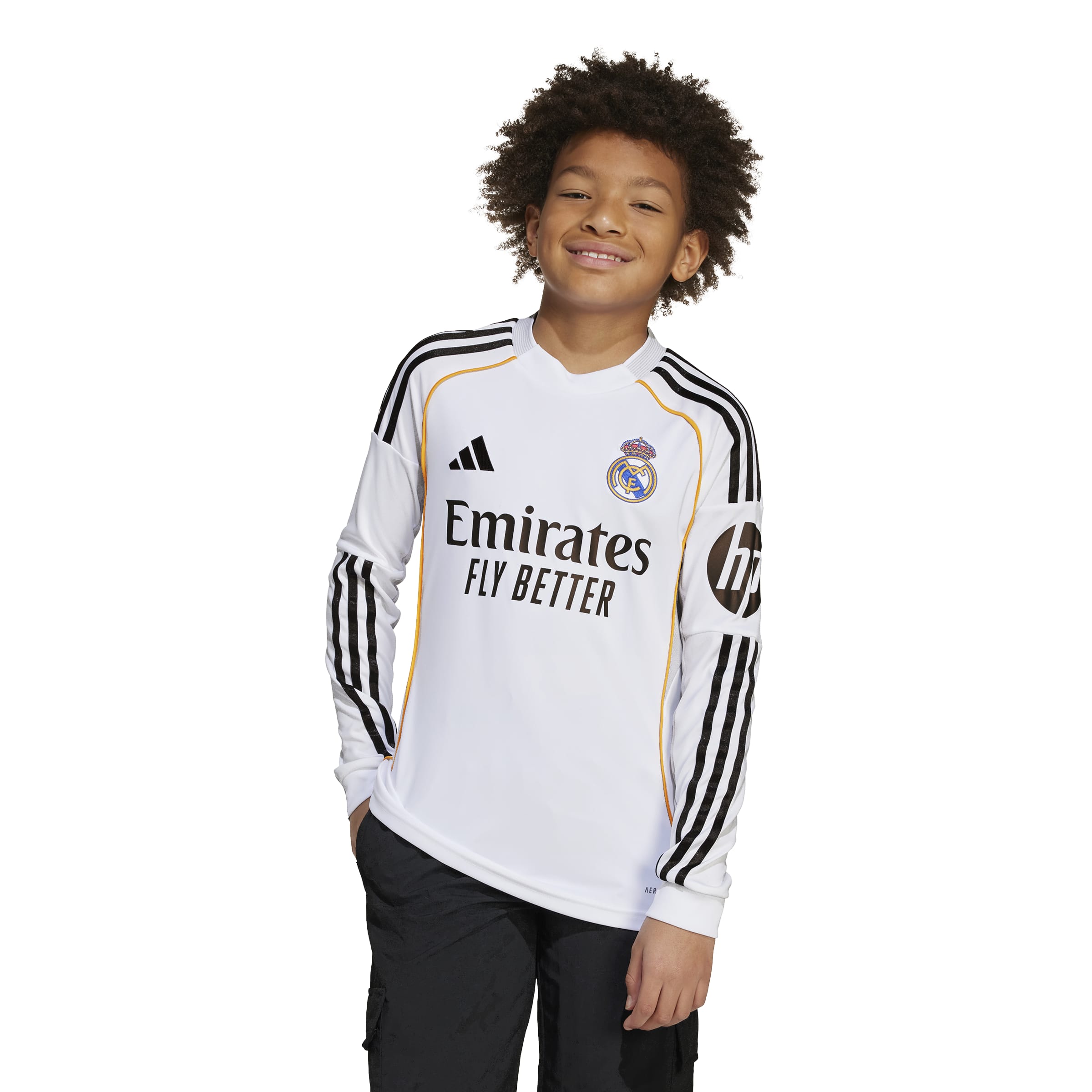 Real Madrid Thuisshirt Lange Mouwen 2025-2026 Kids