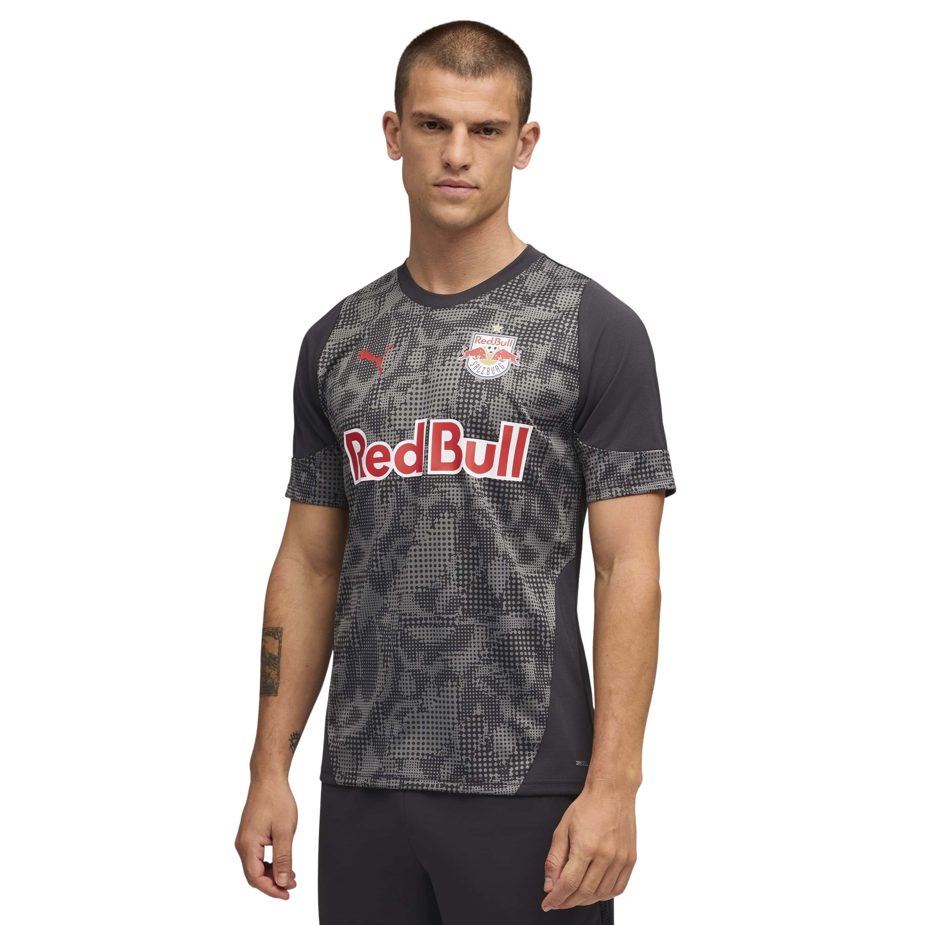 Red Bull Salzburg Trainingsshirt 2025-2026 Donkergrijs Zwart Rood