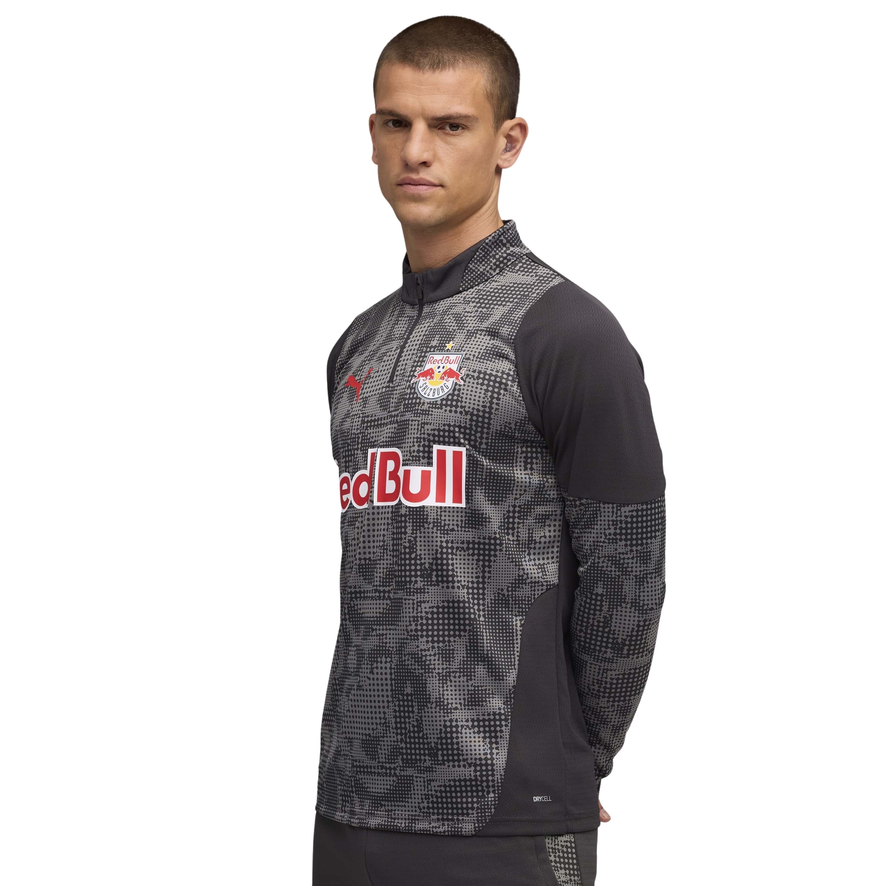 Red Bull Salzburg Trainingstrui 1/4-Zip 2025-2026 Donkergrijs Zwart Rood
