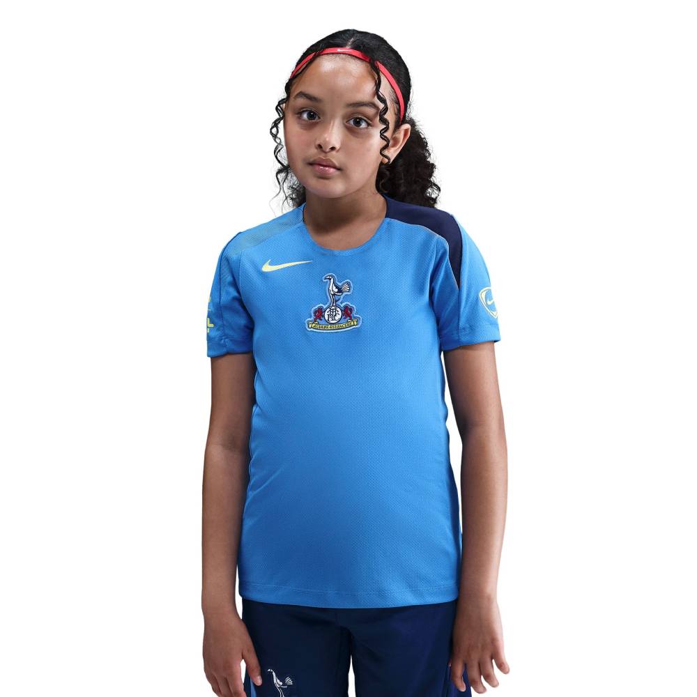 Tottenham Hotspur Strike Trainingsshirt 2025-2026 Kids Blauw Donkerblauw Felgeel